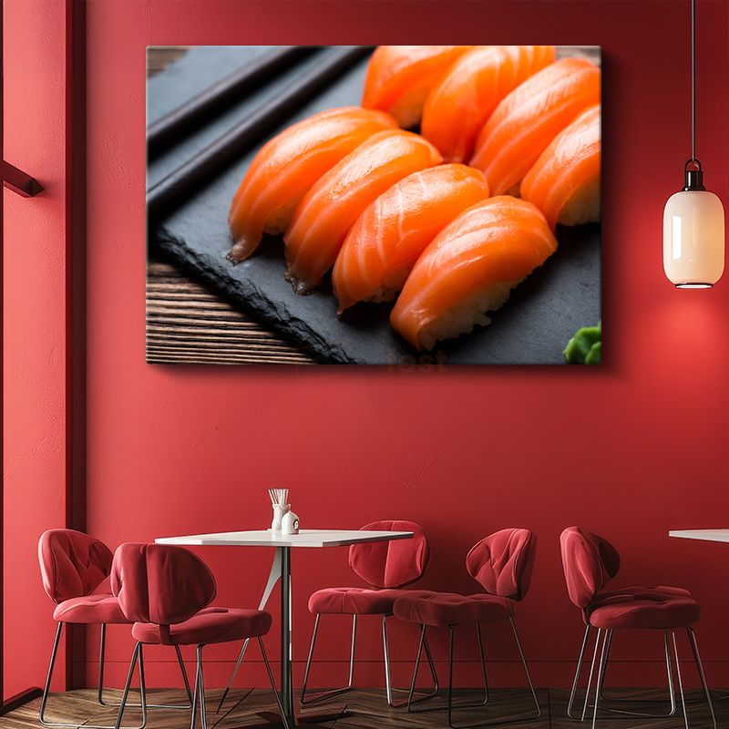 Somon Nigiri - Taze Deniz Ürünleri Kanvas Tablo