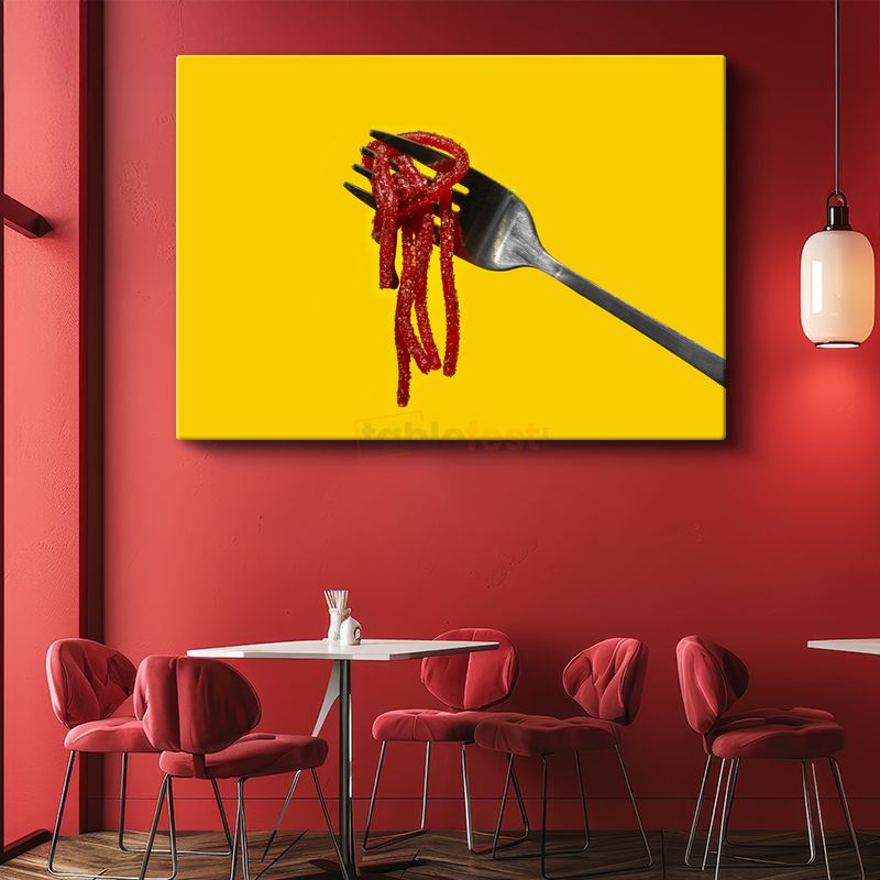 Modern Gastronomi - Çataldaki Kırmızı Sos Kanvas Tablo