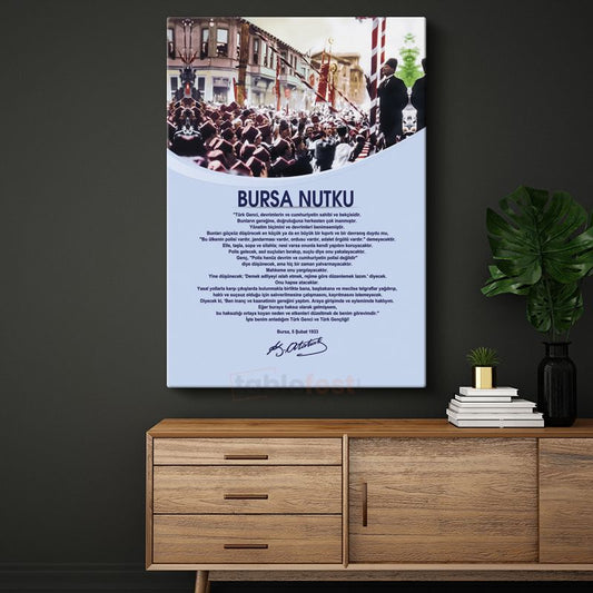 Bursa Nutku - Tarihi Konuşma Metni Kanvas Tablo