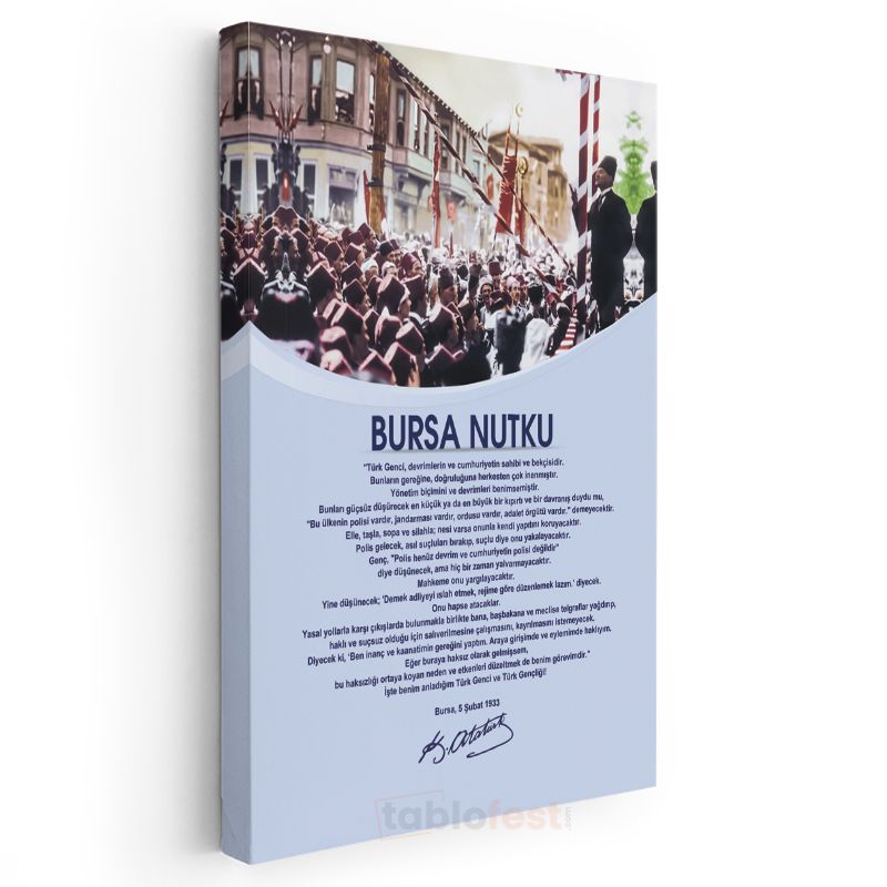 Bursa Nutku - Tarihi Konuşma Metni Kanvas Tablo
