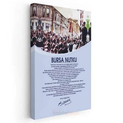 Bursa Nutku - Tarihi Konuşma Metni Kanvas Tablo
