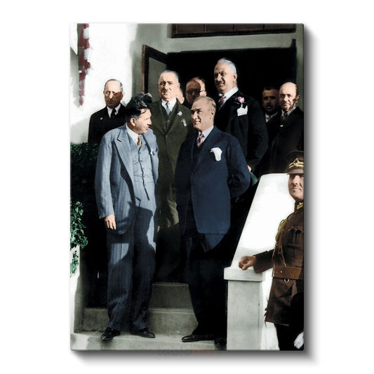 Devlet Erkanı - Merdiven Başında Toplantı Kanvas Tablo