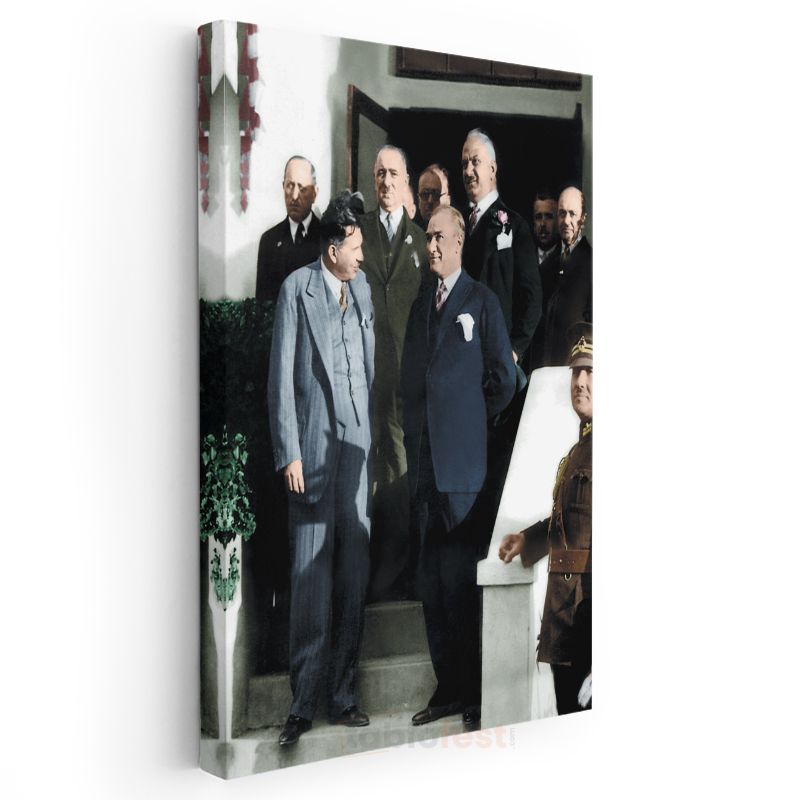 Devlet Erkanı - Merdiven Başında Toplantı Kanvas Tablo
