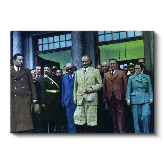 Atatürk ve Devlet Ziyareti - Resmi Törende Kanvas Tablo