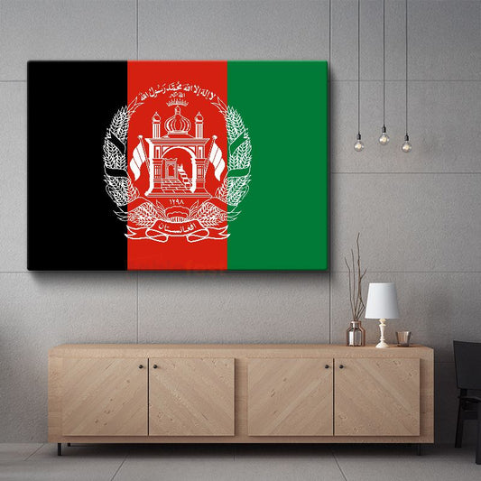 Afganistan Bayrağı - Kanvas Tablo