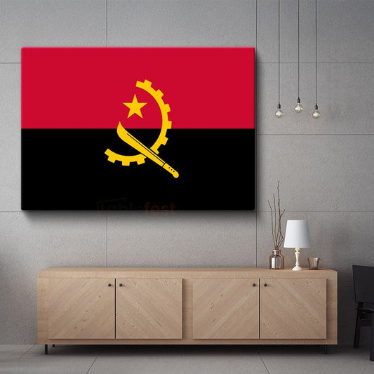 Angola Bayrağı - Kanvas Tablo