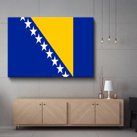Bosna Hersek Bayrağı - Kanvas Tablo