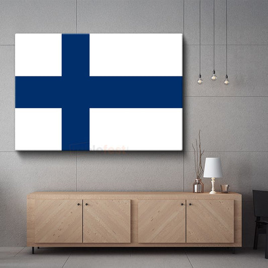 Finlandiya Bayrağı - Kanvas Tablo