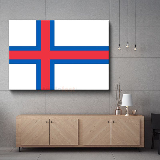 Faroe Adaları Bayrağı - Kanvas Tablo