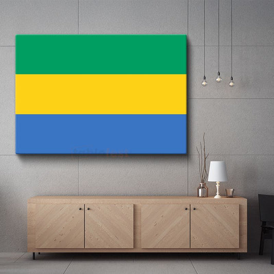 Gabon Bayrağı - Kanvas Tablo
