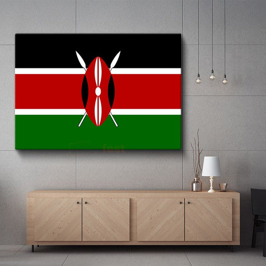 Kenya Bayrağı - Kanvas Tablo