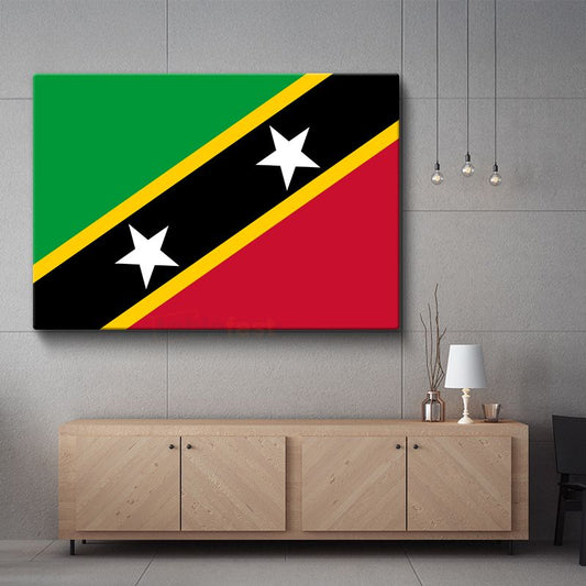 Saint Kitts ve Nevis Bayrağı - Kanvas Tablo