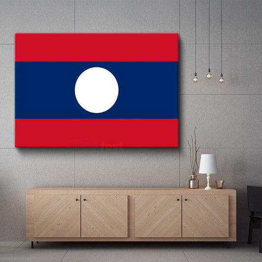 Laos Bayrağı - Kanvas Tablo