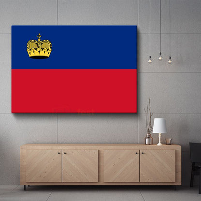 Liechtenstein Bayrağı - Kanvas Tablo
