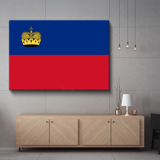 Liechtenstein Bayrağı - Kanvas Tablo