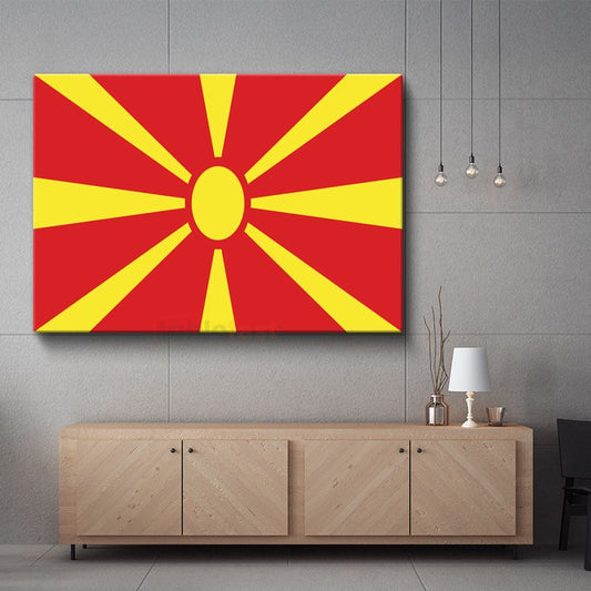 Kuzey Makedonya Bayrağı - Kanvas Tablo