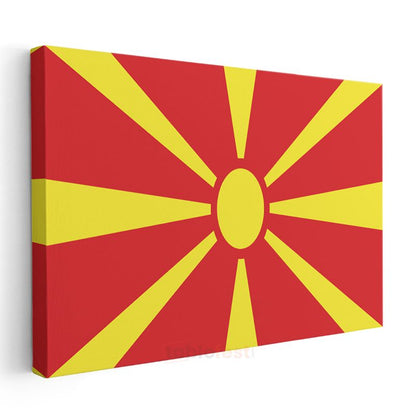 Kuzey Makedonya Bayrağı - Kanvas Tablo