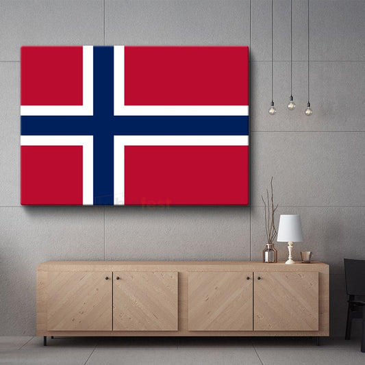 Norveç Bayrağı - Kanvas Tablo