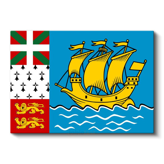 Saint Pierre ve Miquelon Bayrağı - Kanvas Tablo