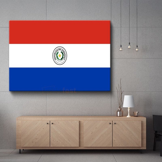 Paraguay Bayrağı - Kanvas Tablo