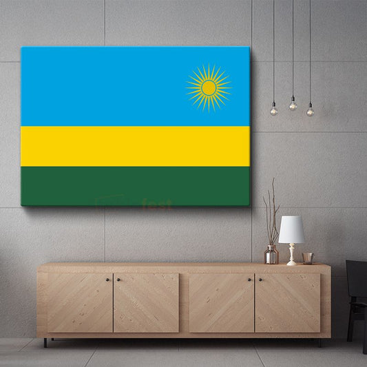 Ruanda Bayrağı - Kanvas Tablo