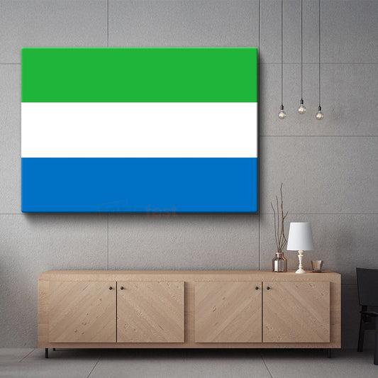 Sierra Leone Bayrağı - Kanvas Tablo