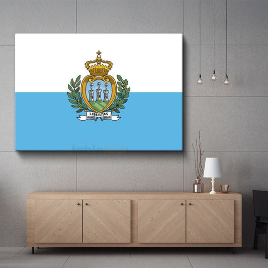 San Marino Bayrağı - Kanvas Tablo