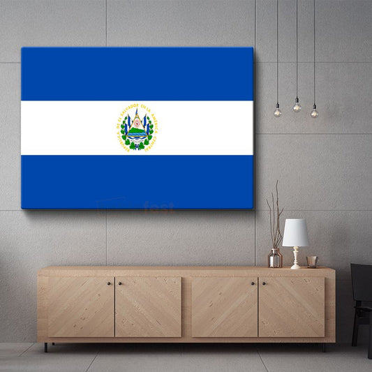 El Salvador Bayrağı - Kanvas Tablo
