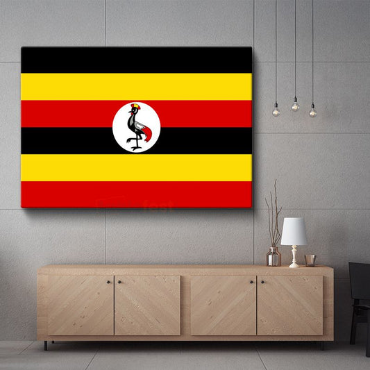 Uganda Bayrağı - Kanvas Tablo