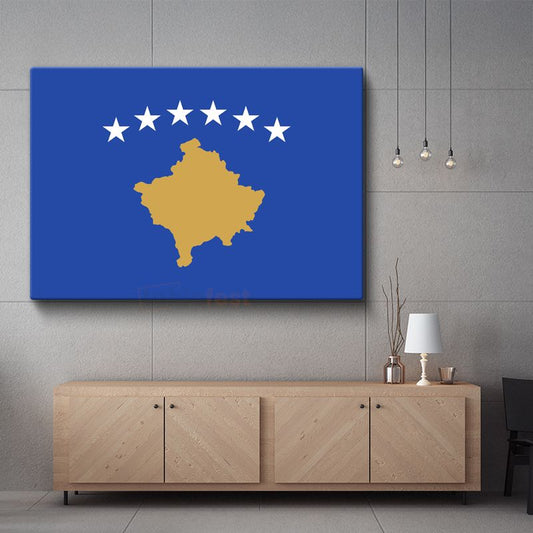 Kosova Bayrağı - Kanvas Tablo