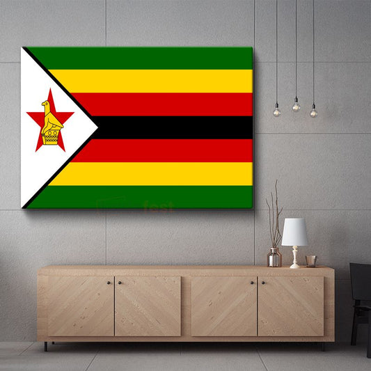 Zimbabve Bayrağı - Kanvas Tablo