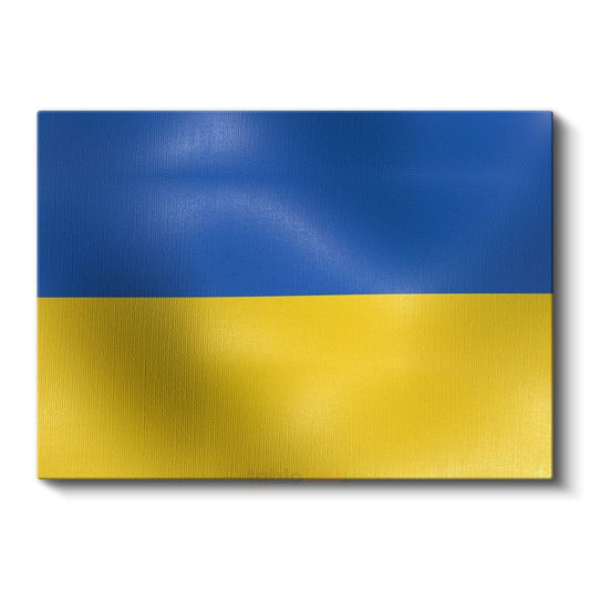 Ukrayna Bayrağı - Dalgalı Görünüm Kanvas Tablo