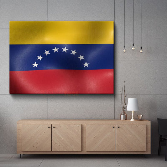 Venezuela Bayrağı - Dalgalı Görünüm Kanvas Tablo