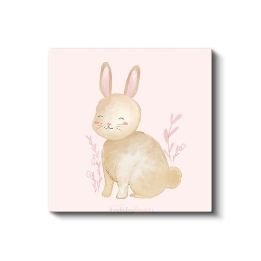 Pembe Tavşan - Sevimli Kulaklar Kanvas Tablo