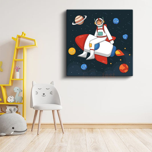 Roket Pilotu - Gezegenlerin Arasında Astronot Kanvas Tablo