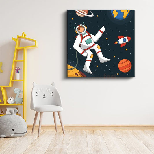 Uzay Kaşifi - Yıldızlar Arasında Astronot Kanvas Tablo