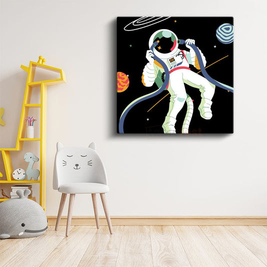 Uzay Kaşifi - Yıldızlar Arasında Astronot Kanvas Tablo