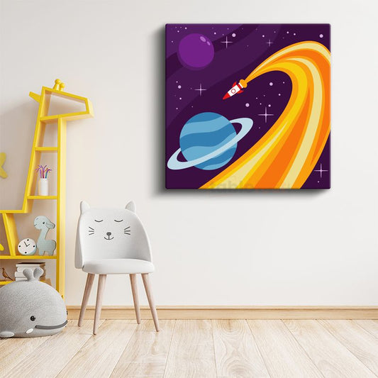 Mavi Astronot - Yıldızlı Gökyüzü Macerası Kanvas Tablo
