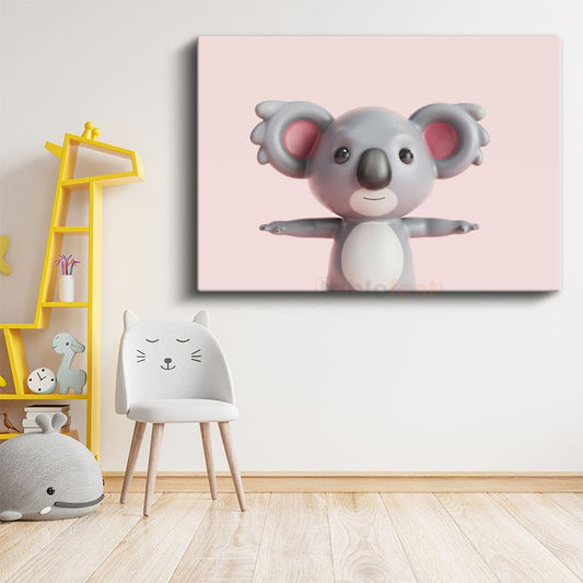 Sevimli Koala - Minimalist Dekoratif Kanvas Tablo