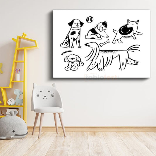 Sevimli Baykuş - Minimalist Çizgi Kanvas Tablo