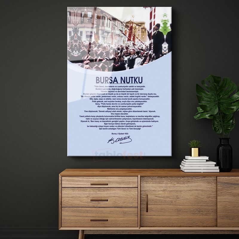 Bursa Nutku - Tarihi Konuşma Metni Cam Tablo