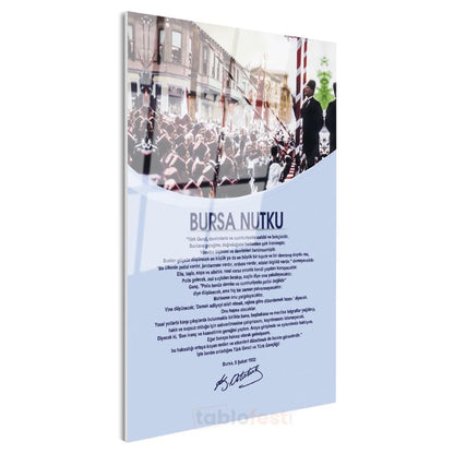 Bursa Nutku - Tarihi Konuşma Metni Cam Tablo