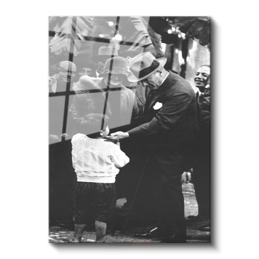 Çocuklarla Atatürk - Şapkalı Tarihi Anı Cam Tablo