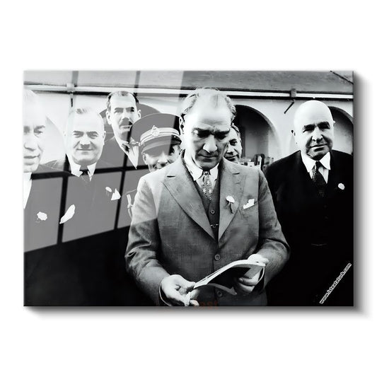 Devlet Adamları - Tarihi Belge Anı Cam Tablo