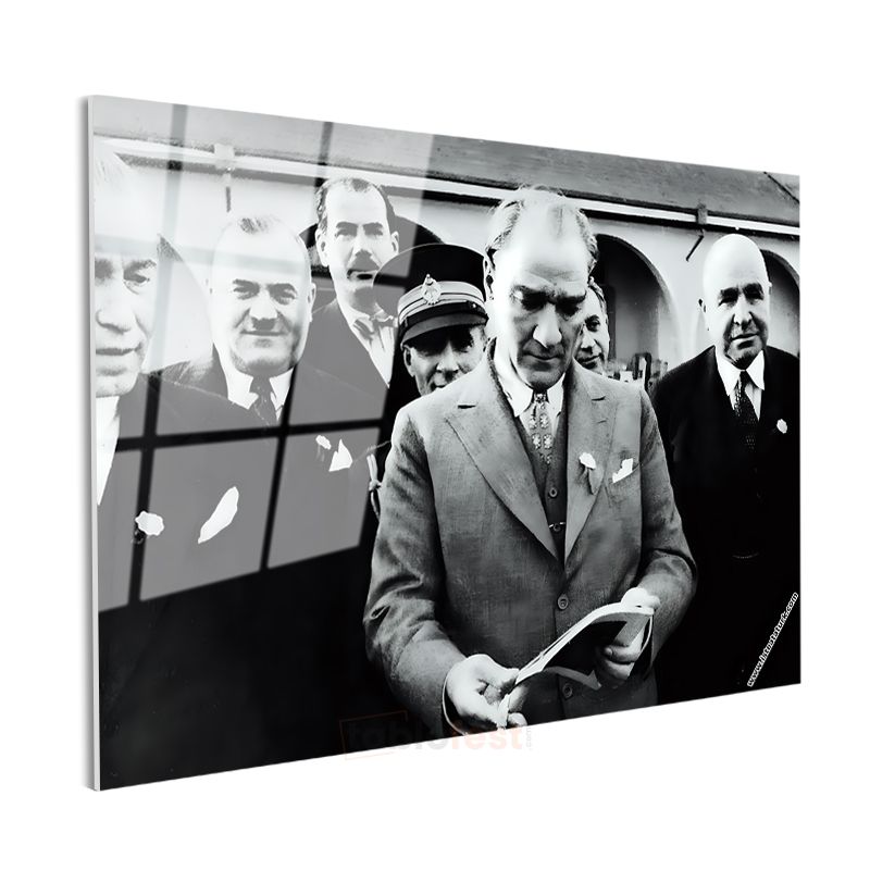 Devlet Adamları - Tarihi Belge Anı Cam Tablo