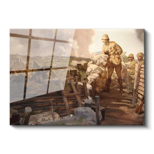 Dumlupınar Cephesi - Atatürk'ün Savaş Taktiği Cam Tablo