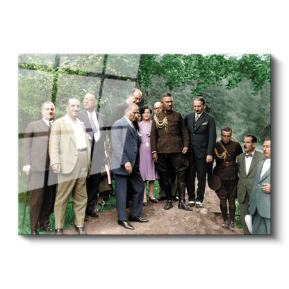 Atatürk ve Devlet Erkânı - Cumhuriyet Dönemi Cam Tablo