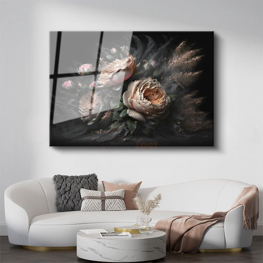 Plumeria Çiçekleri - Tropik Zarafet Cam Tablo