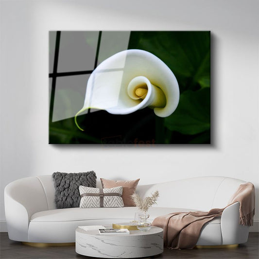 Beyaz Kalla - Minimalist Spiral Form Cam Tablo
