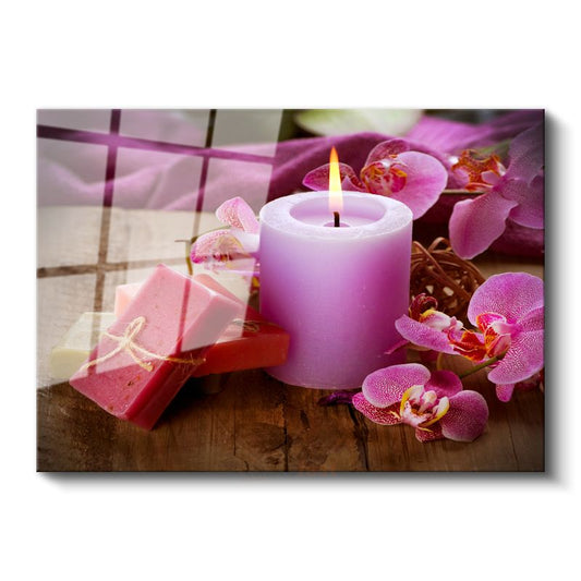 Mor Orkide - Aromaterapi Spa Konsepti Cam Tablo